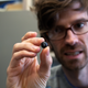 Geballe holding part of a diamond anvil cell.